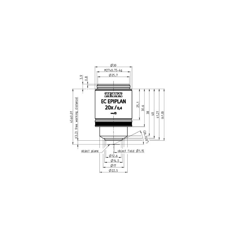 ZEISS Obiettivo Objektiv EC Epiplan 20x/0,4 M27