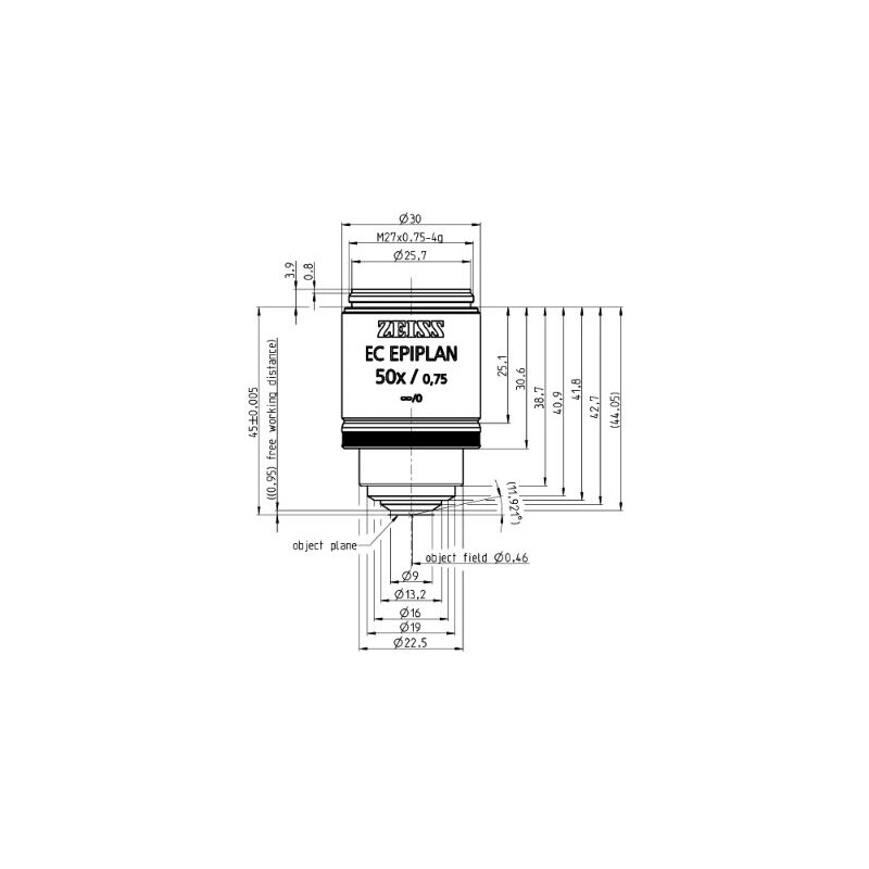 ZEISS Obiettivo Objektiv EC Epiplan 50x/0,75 M27