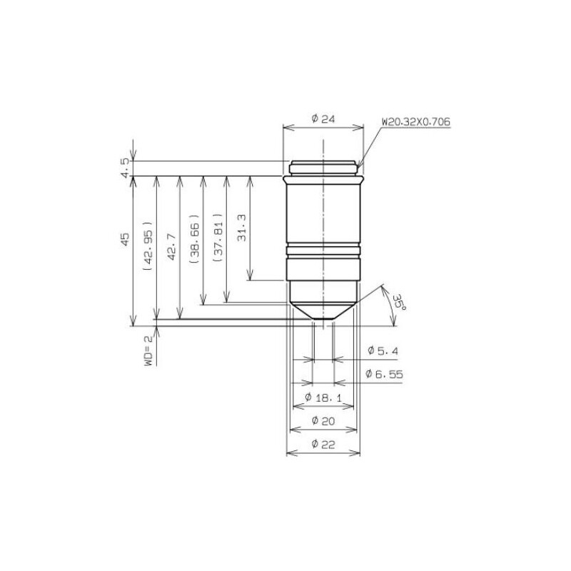 Evident Olympus Obiettivo Objektiv LUMPLFLN60XW/1.0, w.d.2 mm