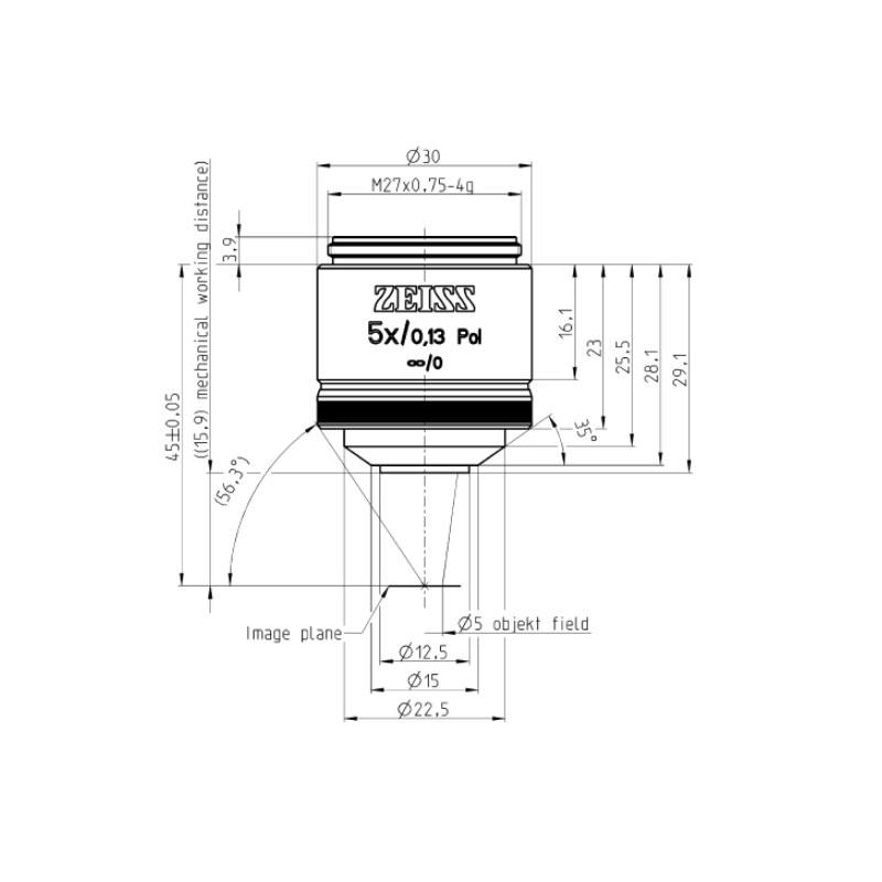 ZEISS Obiettivo EC Epiplan-Neofluar, POL,  5x/0,13; wd=15,8mm