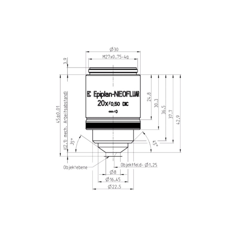 ZEISS Obiettivo Objektiv EC Epiplan-Neofluar, DIC,  20x/0,50 wd=2,1