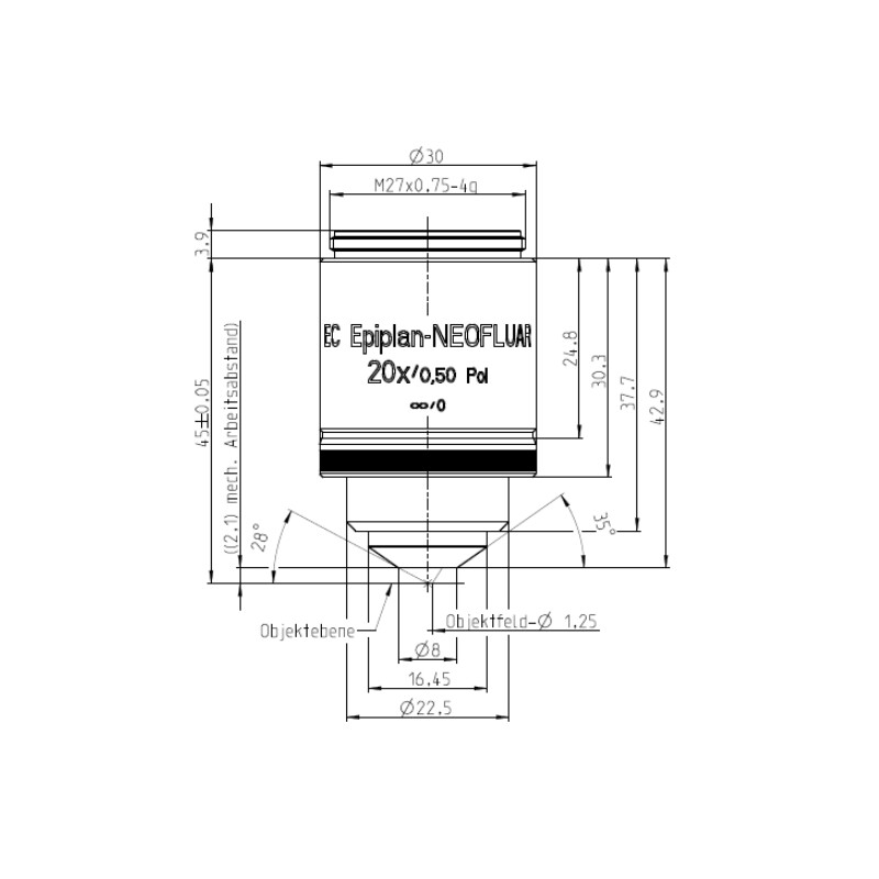 ZEISS Obiettivo Objektiv EC Epiplan-NeofluarPOL, 20x/0,50 wd=2,1