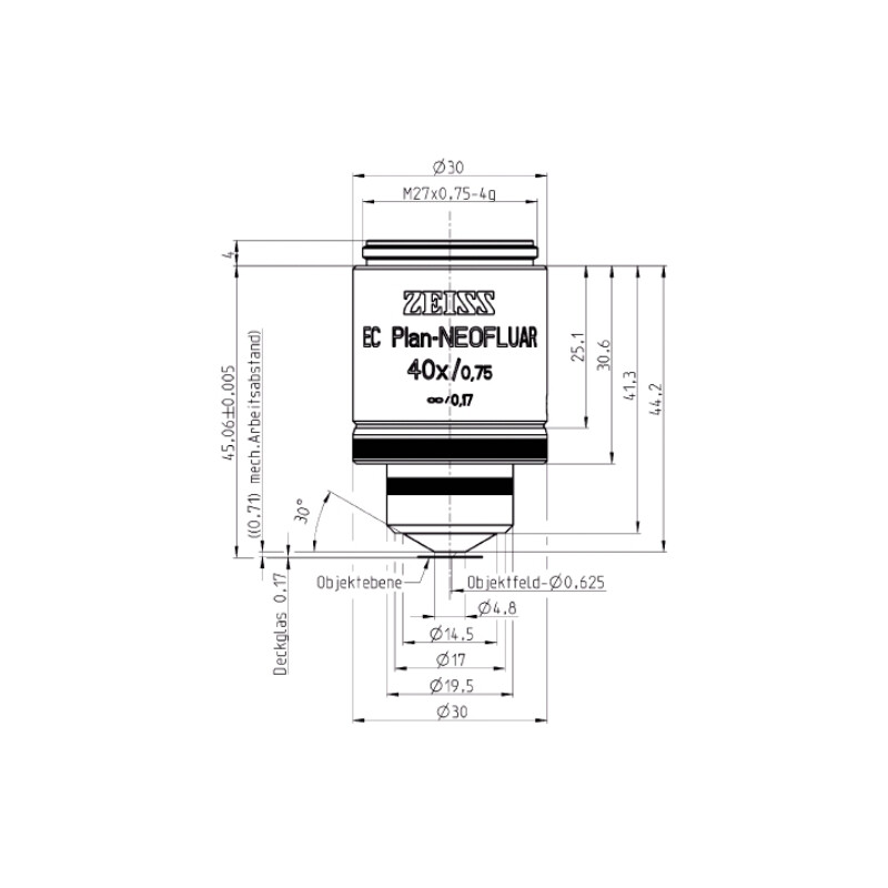 Objectif ZEISS Objektiv EC Plan-Neofluar, 40x/0,75 wd=0,71