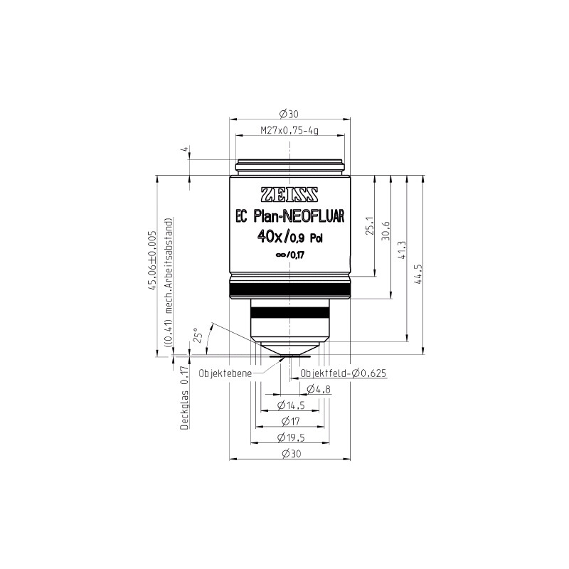 ZEISS Objectief Objektiv EC Plan-Neofluar, 40x/0,9 Pol wd=0,41