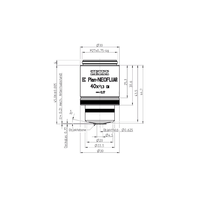 ZEISS Objective Objektiv EC Plan-Neofluar, 40x/1,30 Oil wd=0,21