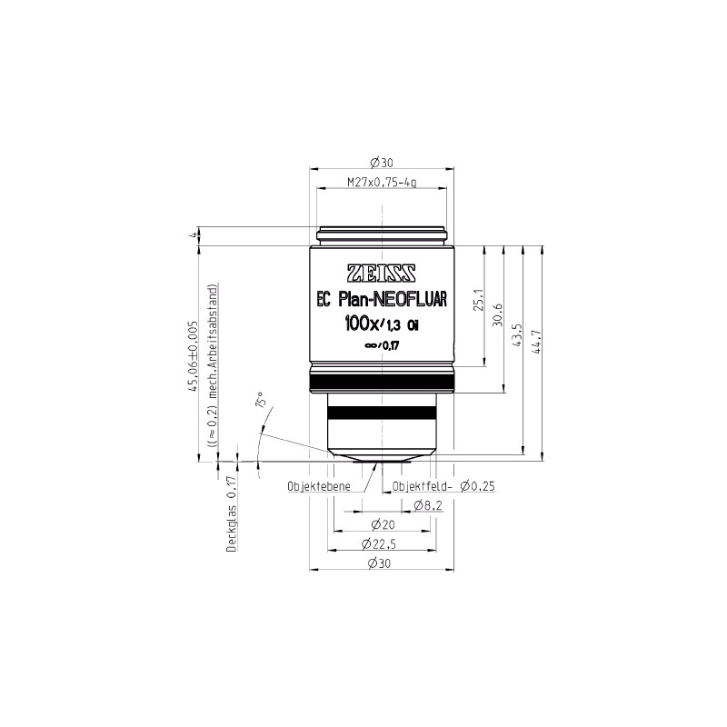 ZEISS Objective Objektiv EC Plan-Neofluar, 100x/1,30 Oil wd=0,20mm