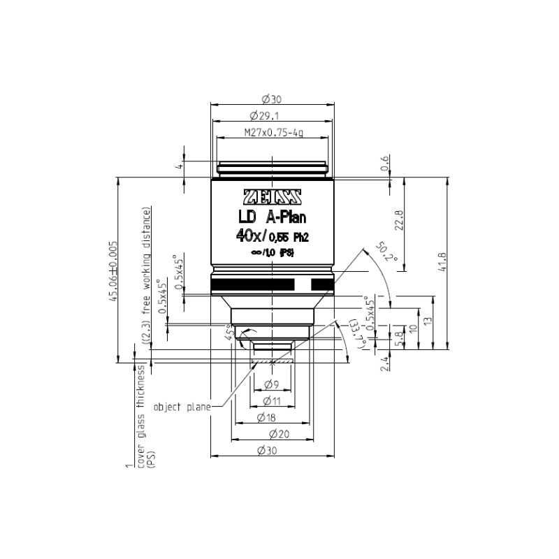 ZEISS Objectief Objektiv LD A-Plan 40x/0,55 Ph2 wd=2,3mm