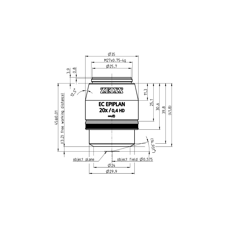 ZEISS Obiettivo Objektiv EC Epiplan 20x/0,4 HD wd=3,2mm