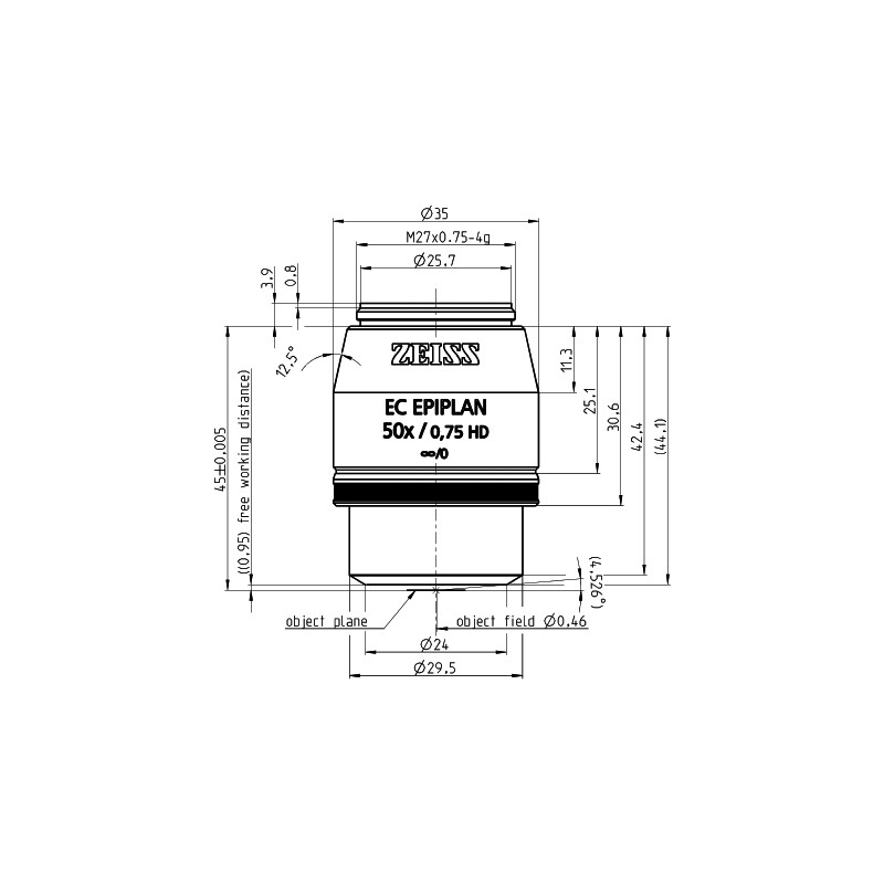 ZEISS Obiettivo Objektiv EC Epiplan 50x/0,75 HD wd=1,0mm