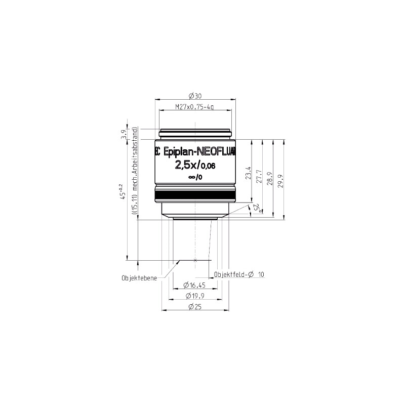 Objectif ZEISS Objektiv EC Epiplan-Neofluar 2,5x/0,06 wd=15,1mm