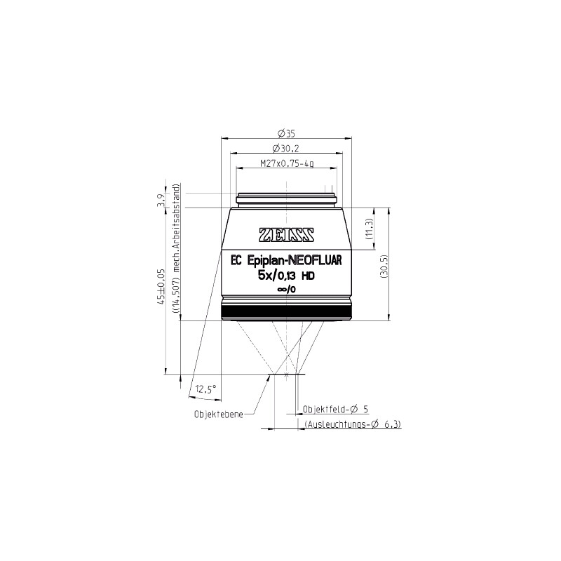 ZEISS Objectief Objektiv EC Epiplan-Neofluar 5x/0,13 HD wd=14,5mm