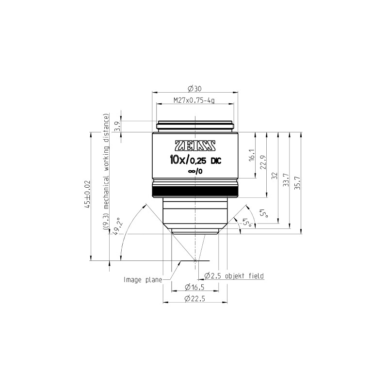 ZEISS Obiettivo Objektiv EC Epiplan-Neofluar 10x/0,25 DIC wd=9,3mm