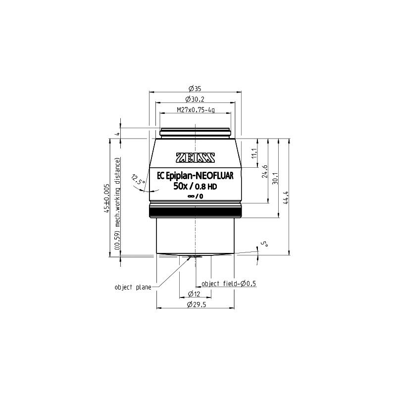 ZEISS Obiettivo Objektiv EC Epiplan-Neofluar 50x/0,8 HD wd=0,59mm