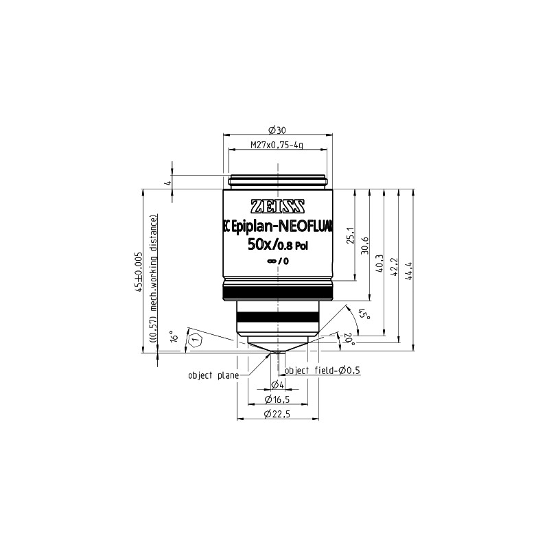 ZEISS Obiettivo Objektiv EC Epiplan-Neofluar 50x/0,8 HD DIC wd=0,59mm