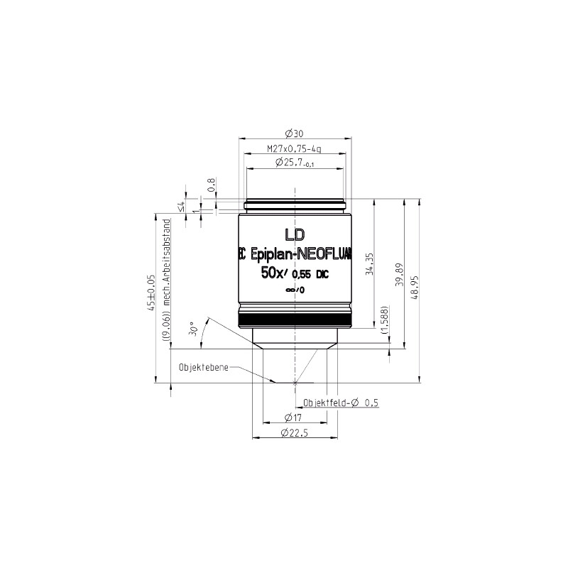 ZEISS Obiettivo Objektiv LD EC Epiplan-Neofluar 50x/0,55 DIC wd=9,1mm