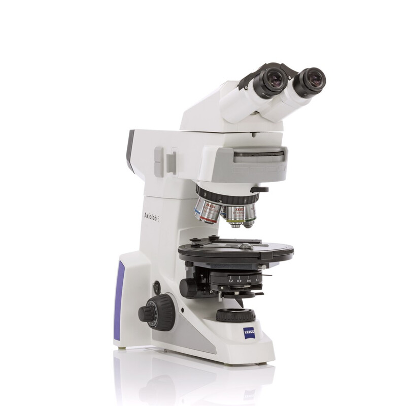 ZEISS Microscopio Axiolab 5 Pol, bino, infinity, plan, 5x, 10x, 20x, 50x, 10x/22, TL, LED, 10W, 5xH pol coded