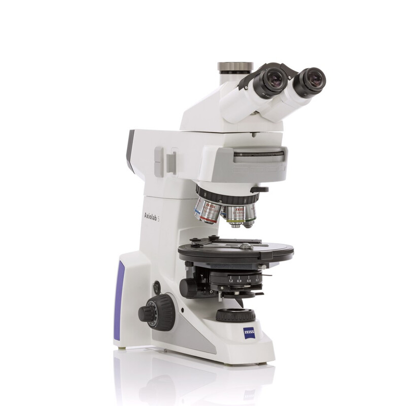 ZEISS Microscope Axiolab 5 Pol, trino, infinity, plan, neofl, 5x, 10x, 20x, 40x, 10x/23, Dl, LED, 10W, 5xH Pol coded, incl. lambda comp, reticle plate & object guide