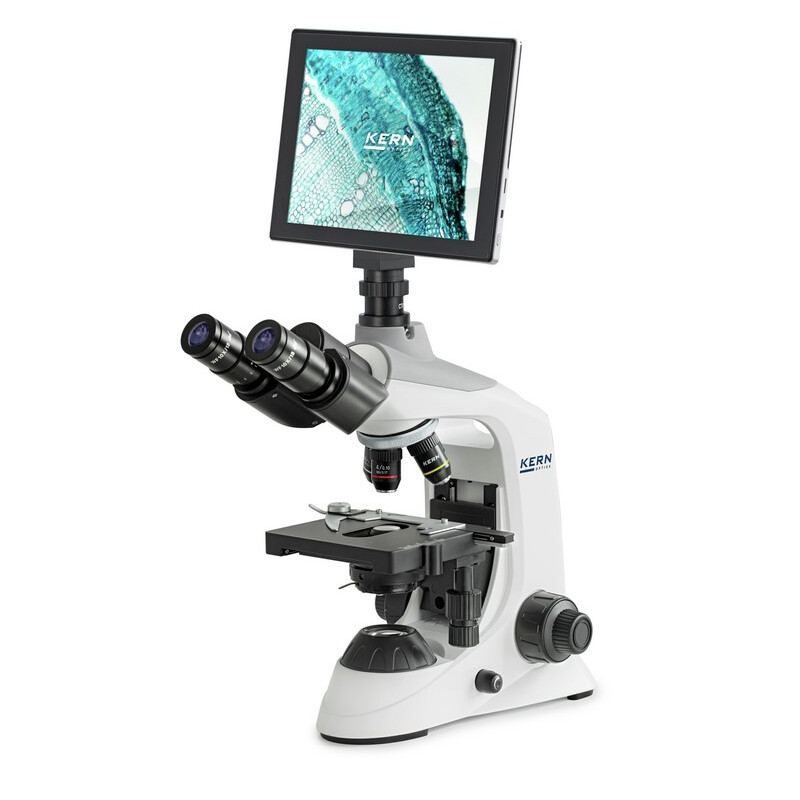 Kern Microscopio Digitalmikroskopie-Set, OBE 124T241, HF, digital, 1,25 Abbe-Kondensor, fix, USB 2.0, 40-400x, Dl, 3W LED, 5 MP, Tablet