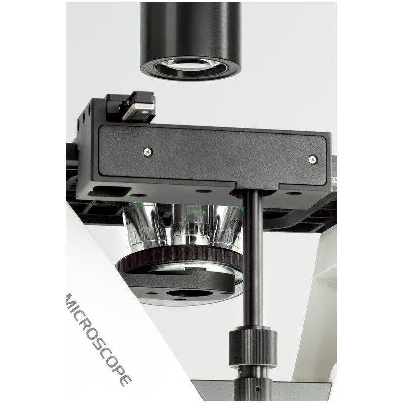 Kern Microscopio invertido OCM 167, FL, PH, trino, Abbe-N.A.-0,3-Kondensor fix, 10x-40x, Al, Dl, 5W LED